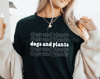 Unique Plant Lover Gift Idea for Dog Lover T Shirt for Crazy Plant Lady Minimalist Plant Mom Tshirt for Mother's Day