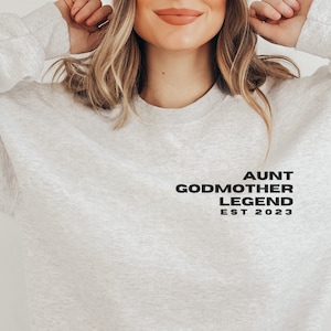 Custom Gift Idea for Godparent Sweatshirt Personalized with Established Date for Godmother Proposal Sweater for Godfather Gift from Godchild
