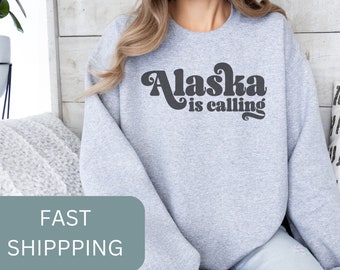 Alaska Vacation Sweatshirt Gift Idea for Alaska Cruise Cozy Crewneck Hiking Vacation Alaska State Lover Shirts For Her