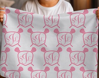 Monogram Lacrosse Baby Blanket for Lacrosse Baby Shower Gift Idea Personalized Baby Name Blanket for Baby Boy Stroller Blanket for Girl