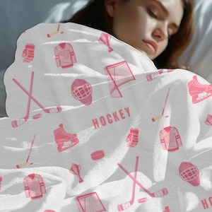 Hockey Personalized Blanket for Ice Hockey Lover Gift Idea for Hockey Mom Blanket Custom Hockey Throw Blanket for Hockey Player Gift Idea