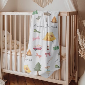 Personalized Camping Blanket - Parents Up to 9 kids and up to 2 pets - 3KFOG2 main image 1
