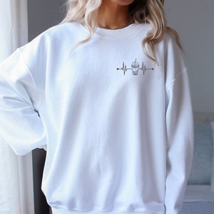 Bubble Tea Gift idea for Boba Lover EKG Sweatshirt with Heartbeat Gift Idea for Bubble Tea Enthusiast Sweater Funny Boba Tea Sweatshirt