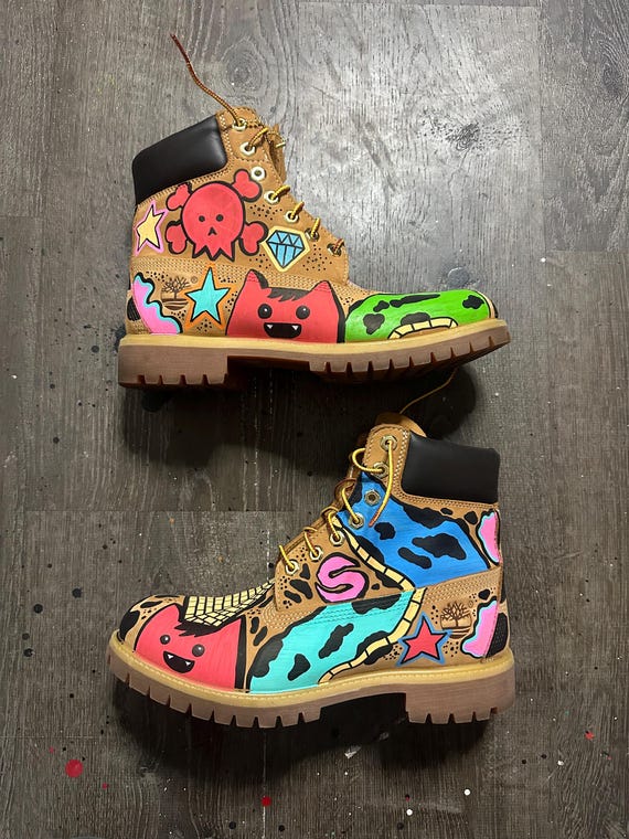 Hand-painted Timberland Boots: Custom One of a Kind 6-inch  display picture 3