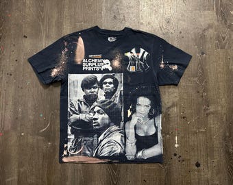Carhartt Custom Upcycled Reworked Screen Print bleached T Shirt – Lauren hill, black panther party, NY