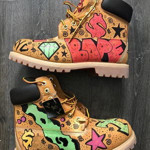 Custom Timberland premium Boots | custom made boots | hand painted boots | cheetah print boots | leopard print boots | custom 1 of 1 art