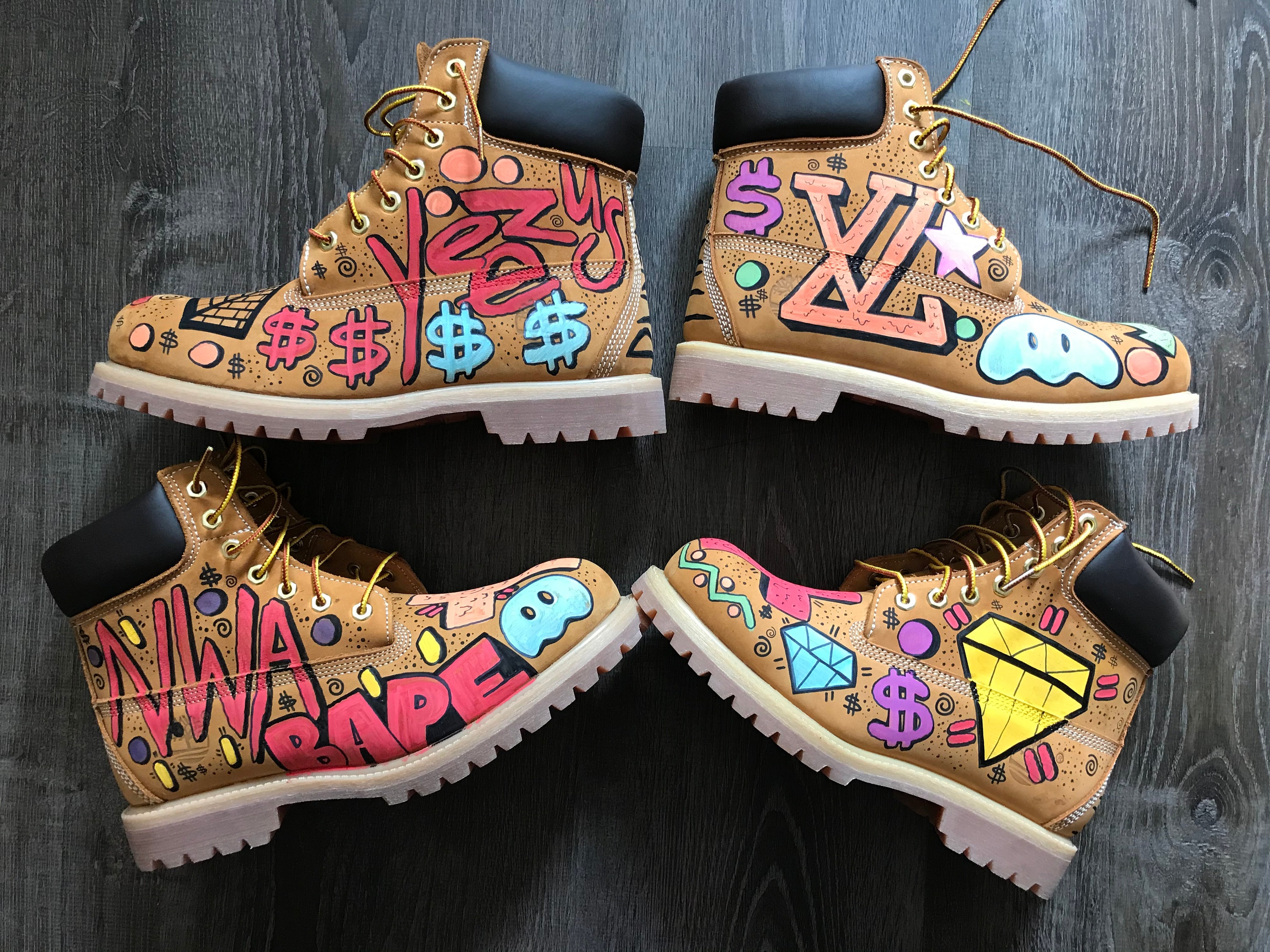 custom painted timberland boots