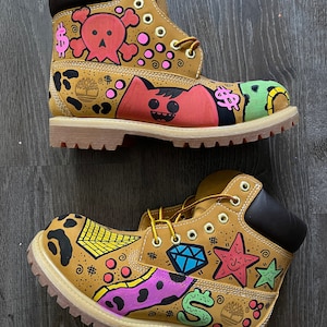 Custom Timberland premium Boots | custom made boots | hand painted boots | cheetah print boots | leopard print boots | custom 1 of 1 art