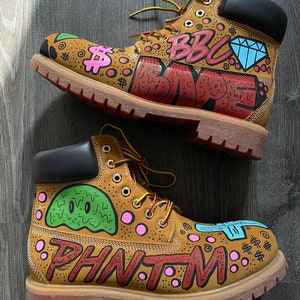Custom Timberland premium Boots | custom made boots | hand painted boots | cheetah print boots | leopard print boots | custom 1 of 1 art