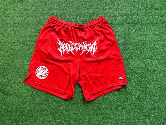 Sade Adu Heavy Metal Custom Made Y2K Hand Painted Silk Screen Distressed up Cycle Vintage Red Champion Gym Shorts Etsy
