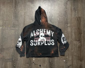 Custom Upcycled Reworked Screen Print hoodie – Alchemy Surplus