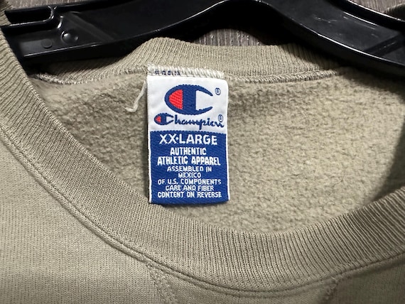 Champion mini script pullover putty gray/brown cr… - image 3
