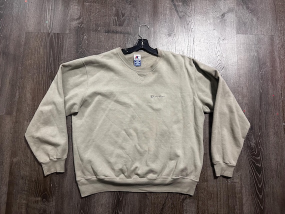 Champion mini script pullover putty gray/brown cr… - image 1