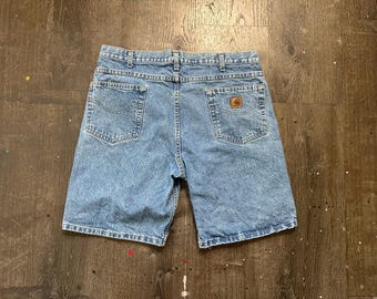 Vintage 90s Carhartt Denim shorts - light wash, jeans shorts, jorts