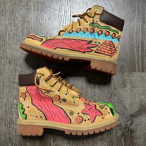 Custom Timberland premium Boots | custom made boots | hand painted boots | kids boots | leopard print boots | custom 1 of 1 art