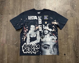 Carhartt Custom Upcycled Reworked Screen Print bleached T Shirt – Lauren hill, sade adu, black samurai