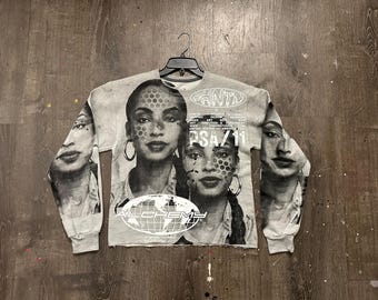 Custom Upcycled Reworked Screen Print sweathirt – Sade Adu