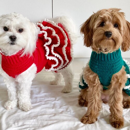 Instant Download Crochet Pattern Christmas Sweater Dog Dress Etsy