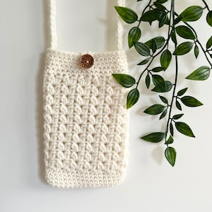 CROCHET PATTERN, Lottie and Lulu’s cluster stitch phone bag, crochet bag, phone purse, phone, pouch, phone pocket, printable pattern