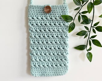 CROCHET PATTERN, Lottie and Lulu’s cross double crochet phone bag, phone purse, phone pocket, phone pouch, crochet pattern printable
