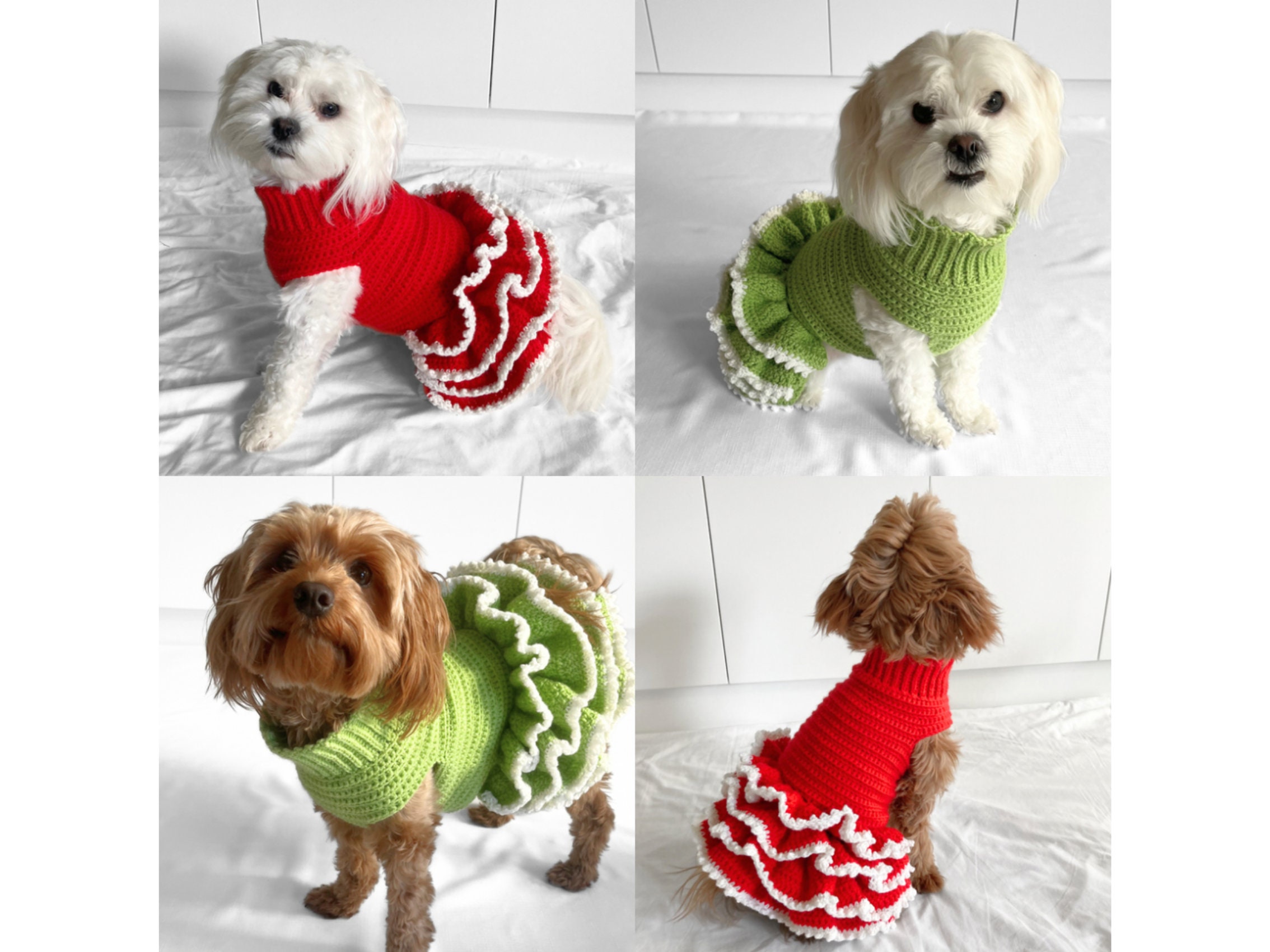 PATRON DE CROCHET Tutu navideno de Lottie y Lulu vestido para perro en crochet vestido de pata sueter para perro en crochet vestido navideno en crochet regalo hecho a mano Etsy