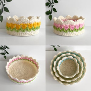 CROCHET PATTERN, Lottie and Lulu’s tulip stitch trinket tray, crochet organiser, quick and easy crochet gift, crochet project ideas