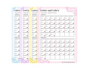 Temperature blanket tracker, printable temperature tracker for crochet temperature blanket, knit temperature blanket record digital download