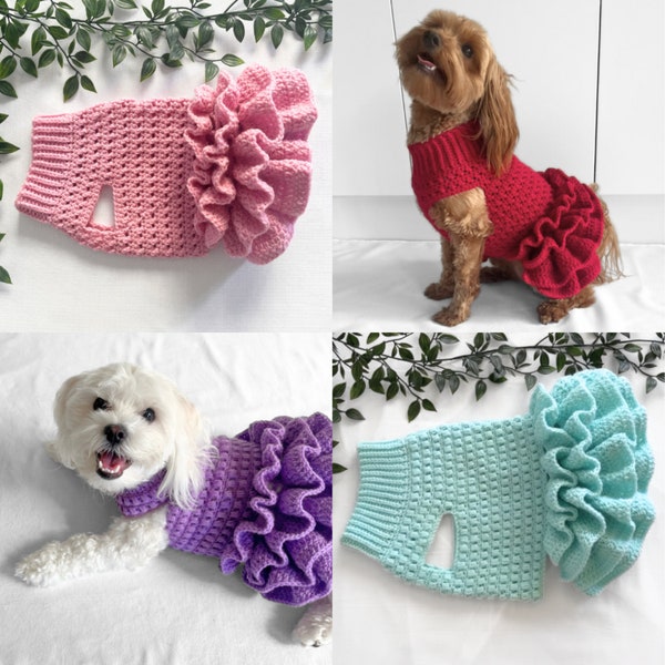 CROCHET PATTERN BUNDLE, crochet dog jumper, pet tutu, dog sweater pattern, crochet puppy dress, crochet pet sweater, crochet for pets, cat