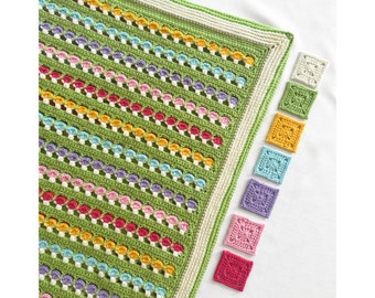 Crochet pattern, Lottie and Lulus mushroom stitch blanket, mushroom crochet pattern, crochet baby blanket, cozy crochet, cottage core