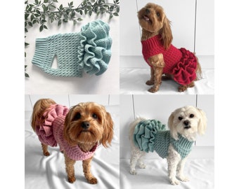 HÄKELMUSTER, häkeln Hund Pullover, Haustier Tutu, häkeln Hund Pullover Muster, häkeln Welpen Kleid, häkeln Haustier Pullover, häkeln für Haustiere, Katze