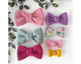 CROCHET PATTERN, Lottie and Lulu’s bow crochet pattern, crochet bow, quick crochet pattern, easy crochet gift, crochet project ideas, diy