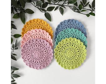 CROCHET PATTERN, Lottie and Lulu’s lacy coaster, crochet coaster, quick crochet pattern, easy crochet gift, crochet project ideas