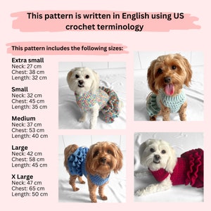 CROCHET PATTERN, crochet dog jumper, pet tutu, crochet dog sweater pattern, crochet puppy dress, crochet pet sweater, crochet for pets, cat image 4