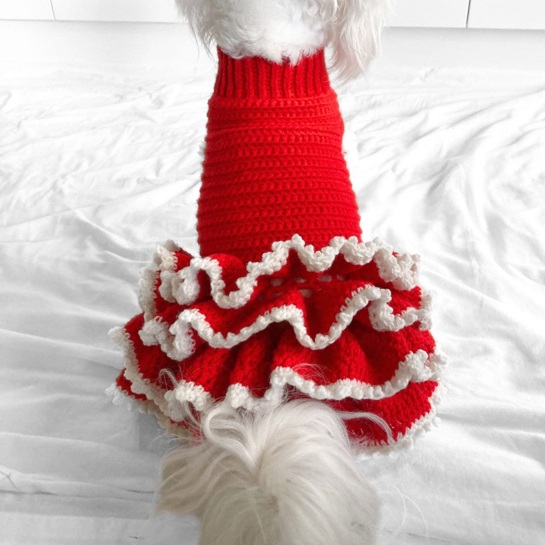 CROCHET PATTERN Lottie and Lulu's Christmas Tutu, Crochet Dog