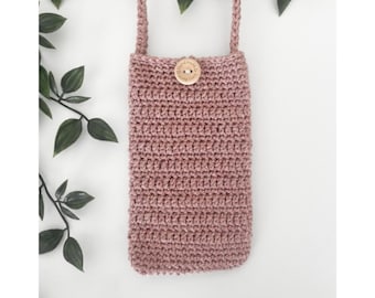 CROCHET PATTERN, Lottie and Lulu’s simple crochet phone bag, phone purse, phone pocket, phone pouch, crochet pattern printable
