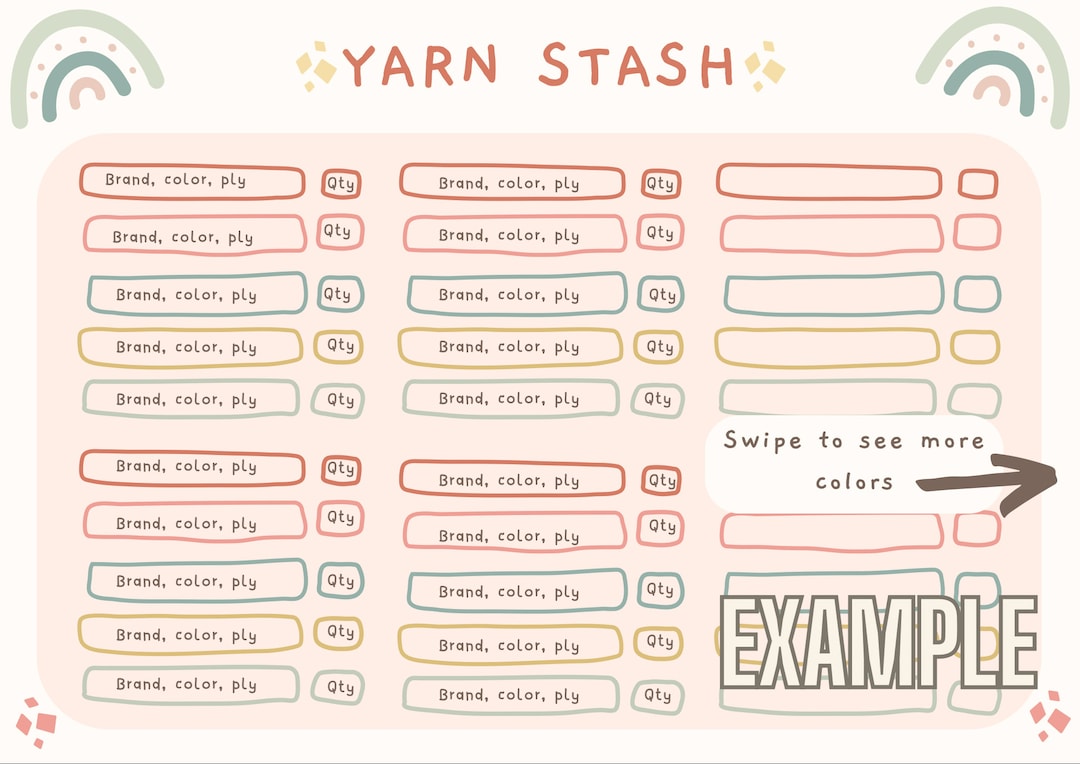 Yarn Stash Tracker, Yarn Organiser, Crochet Yarn Tracker, Knitting Yarn