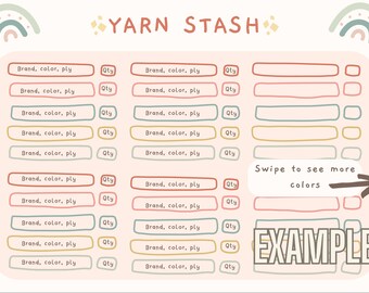 Yarn stash tracker, yarn organiser, crochet yarn tracker, knitting yarn tracker, wool stash tracker, wool organiser, crochet printable, pdf