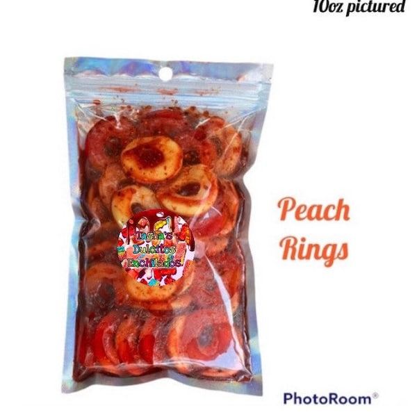 Dulces enchilados/Peach Rings/3oz/ Dulces Enchilados/ chamoy candy/ 3oz bag/WET OPTION