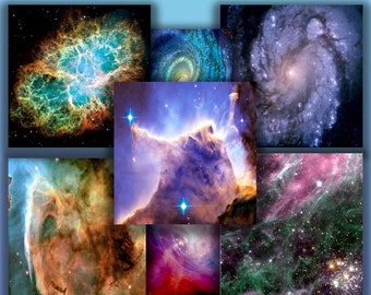 25mm Nebula squares For pendants, Magnets and more