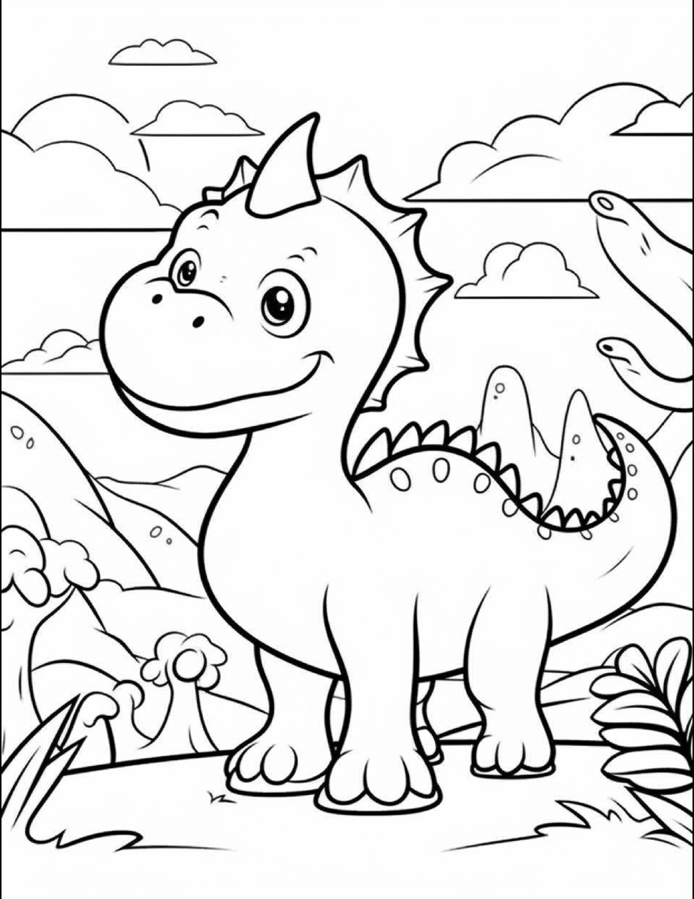 100 Dinosaur Coloring Pages for Kids - Etsy