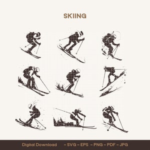 Skiing Bundle Svg, Winter Svg Bundle, skiing Svg, Ski files for Cricut, Ski cut files, Winter sport svg
