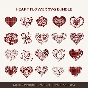 Heart Svg Bundle,HEART Doodle Svg, Heart Svg Cut Files For Cricut, Heart Clipart, Hand Drawn Heart Svg, Love Svg, Cricut