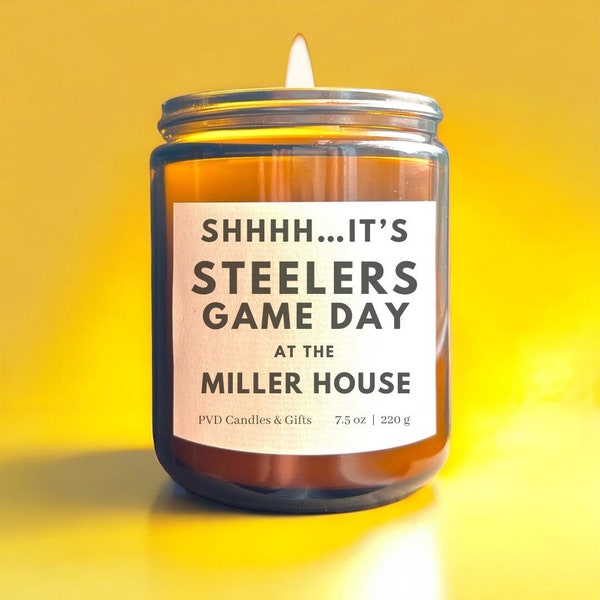 Pittsburgh Steelers Home Decor Football Candle Game Day Gift NFL Fan Gifts Here We Go Steelers Unique Aesthetic Sports Decor Steeler Nation