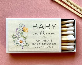 Personalized baby shower favors for guests in bulk wildflower baby in bloom shower decor custom baby shower matches butterfly baby shower