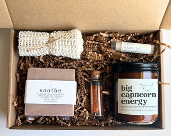 Capricorn Gift Zodiac Candle Big Capricorn Energy Capricorn Birthday Gift Capricorn Star Sign Capricorn Self Care Box