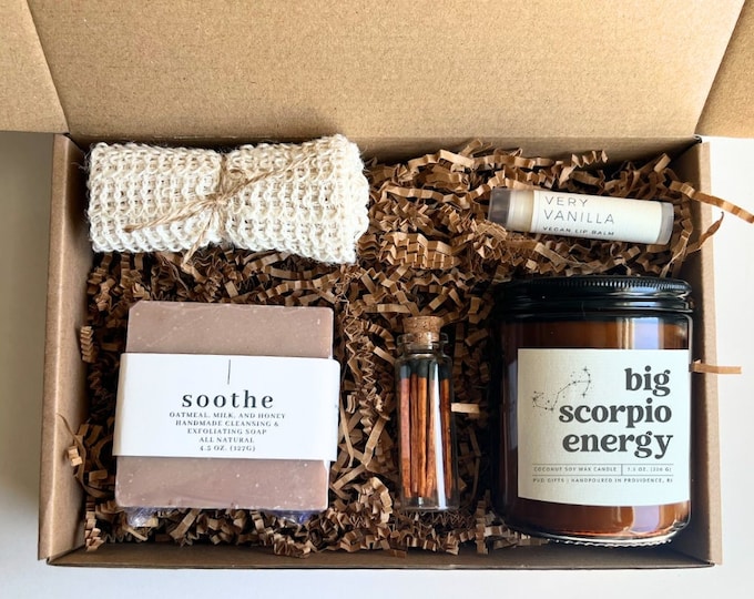 Zodiac Gift for Scorpio Big Scorpio Energy Scorpio Birthday Gift Scorpio Star Sign Candle Scorpio Zodiac Candle Scorpio Self Care Box