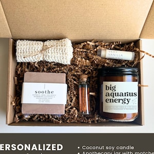 Aquarius Gift Box Zodiac Candle Big Aquarius Energy Aquarius Birthday Gift Aquarius Star Sign Aquarius Self Care Box