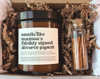 Divorce Gift with Name Breakup Gift Divorce Gift Idea Funny Divorce Party Gift Freshly Signed Divorced Papers with Personalized Name