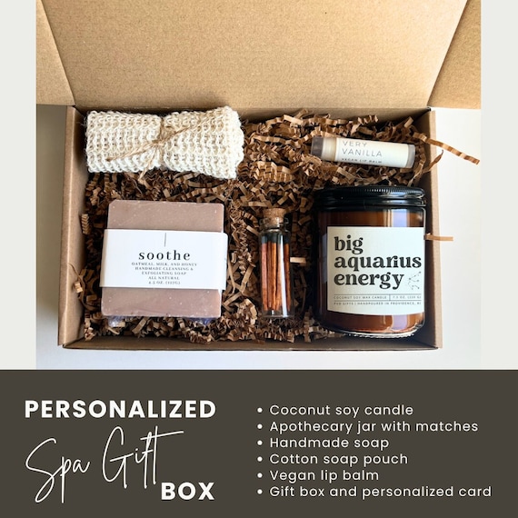 Aquarius Gift Box Zodiac Candle Big Aquarius Energy Aquarius Birthday Gift Aquarius Star Sign Aquarius Self Care Box