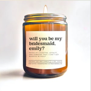 Bridesmaid Candle with Custom Name Bridesmaid Proposal Box Bridesmaid Proposal Card with Candle Gift Box Personalized